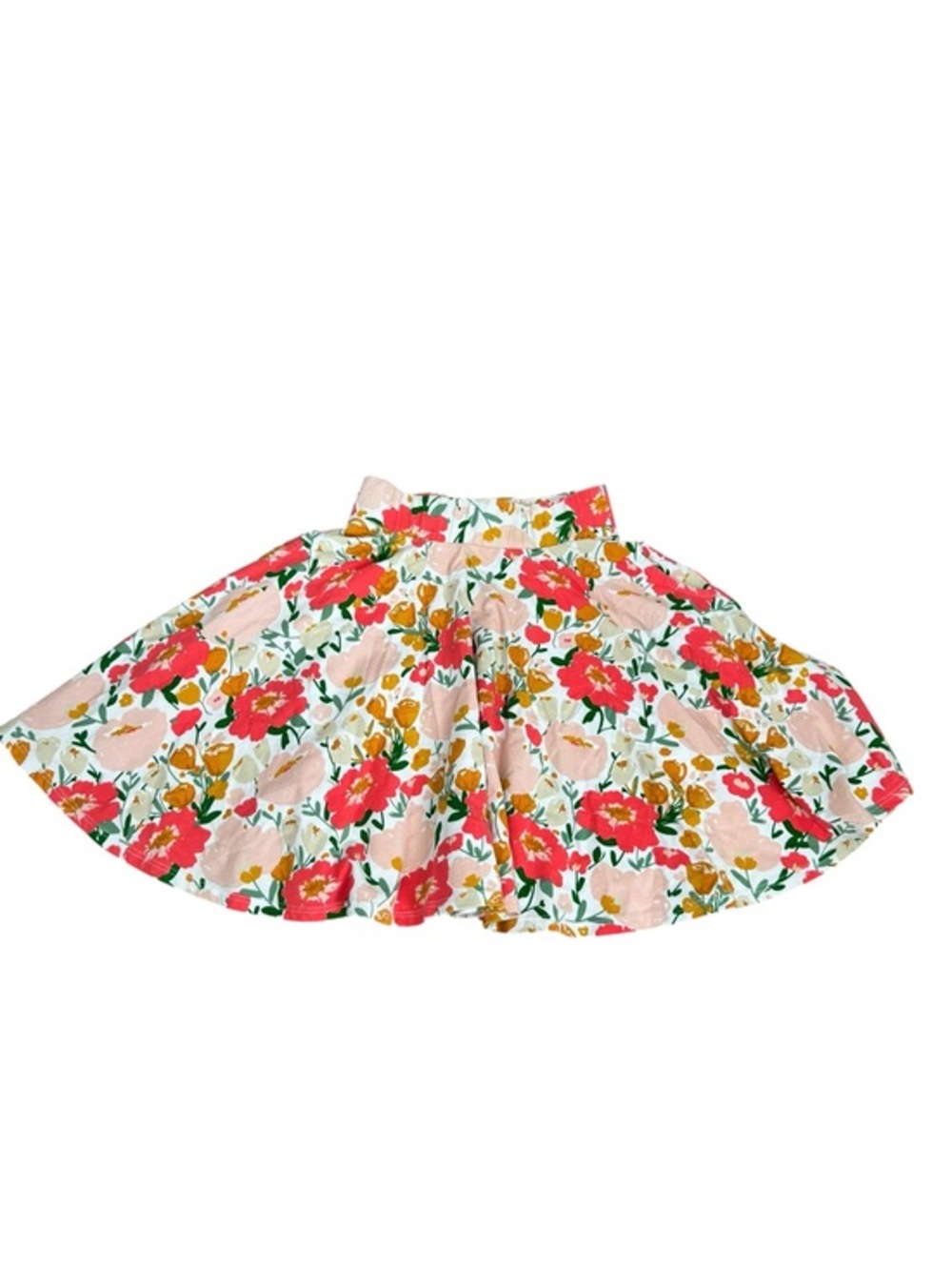 Girls' Floral Swing Skirt in Pink and Red